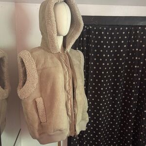 Topshop Tan Hooded Vest